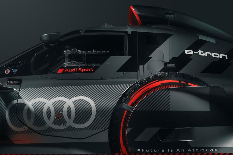 Audi Rs e tron e2 rally car morroco rally dakar rally 2023 new body wider cockpit hood weight reduction images info 