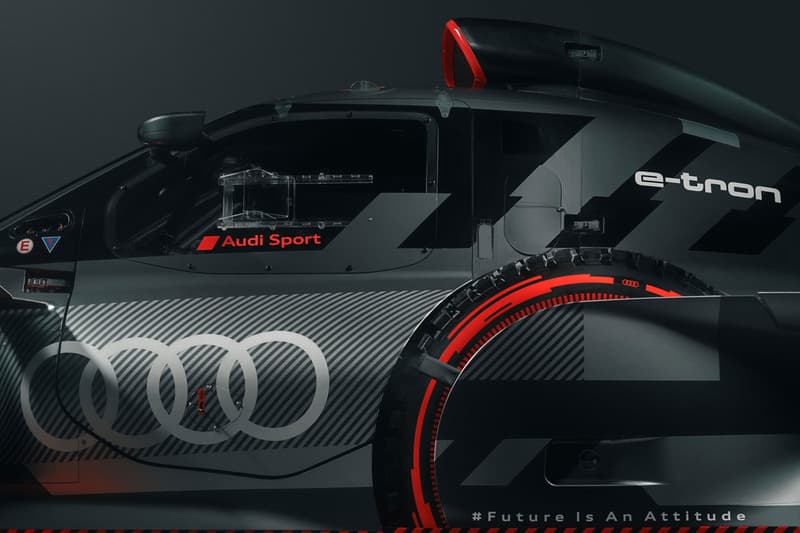 Audi Rs e tron e2 rally car morroco rally dakar rally 2023 new body wider cockpit hood weight reduction images info