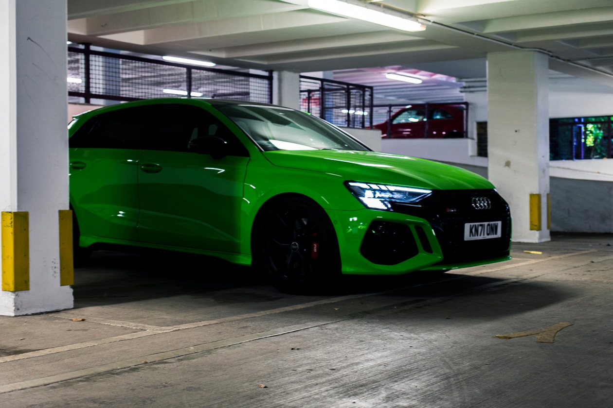 Audi RS3 2022 Kyalami Green Hot Hatchback Hypebeast Test Drive Review Mercedes AMG A45S Volkswagen Golf R Competitor 