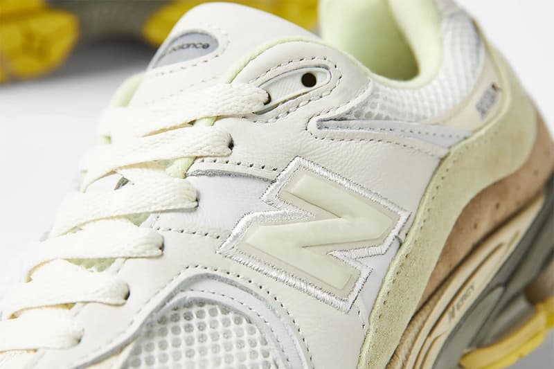 auralee tokyo new balance 2002r insole branding suede vintage muted green yellow sail white release info date price september 9