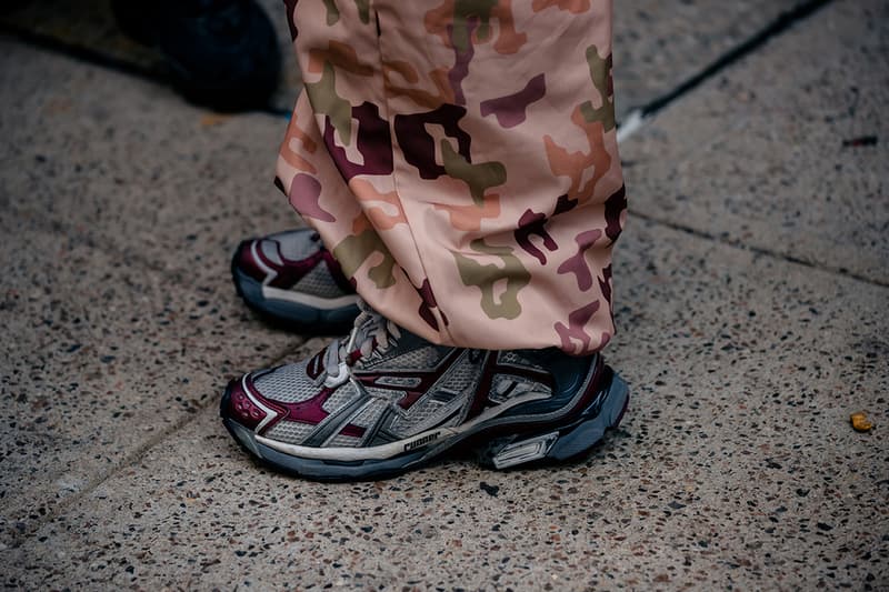 Here Are the Biggest Street Style Footwear Trends at NYFW SS23 nike clogs crocs dunk lows asics gel kayano slides comme des garcons heels cleat nike air foamposite one cdg balenciaga defender