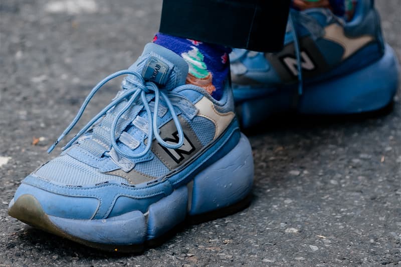 Here Are the Biggest Street Style Footwear Trends at NYFW SS23 nike clogs crocs dunk lows asics gel kayano slides comme des garcons heels cleat nike air foamposite one cdg balenciaga defender