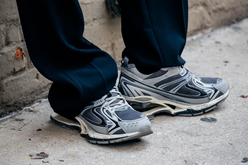 Here Are the Biggest Street Style Footwear Trends at NYFW SS23 nike clogs crocs dunk lows asics gel kayano slides comme des garcons heels cleat nike air foamposite one cdg balenciaga defender