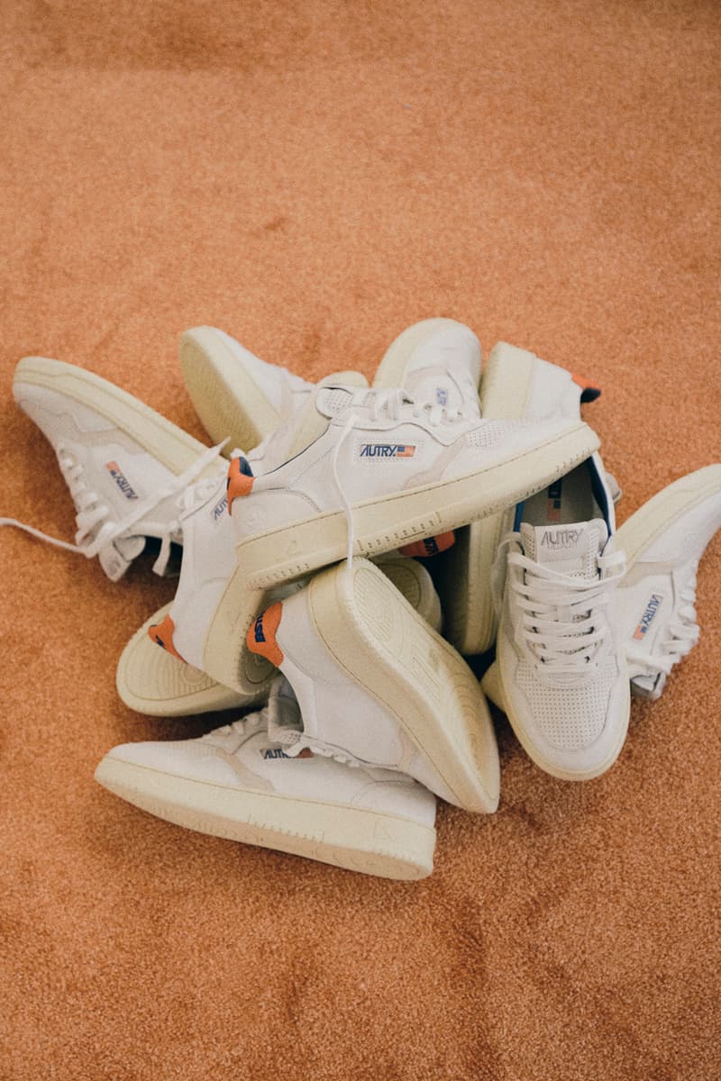 BSTN x Autry Action Shoes 01 Low White Orange Collaboration Release Information Sneaker Shoe Footwear Trainer