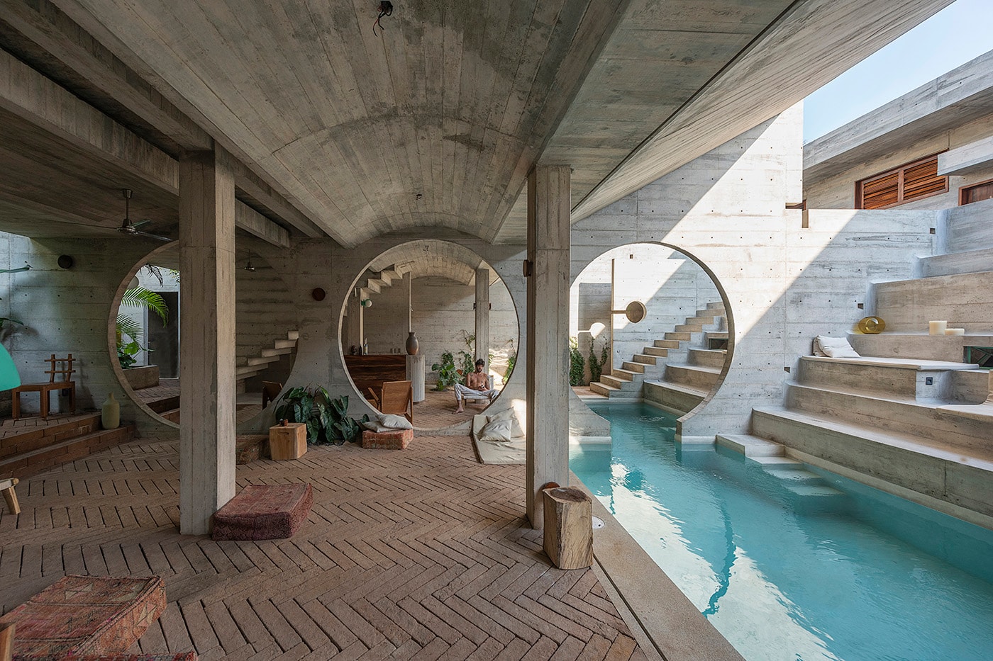 A Vaulted Infinity Pool Runs Throughout the "Casa To" Hotel in Mexico Ludwig Godefroy