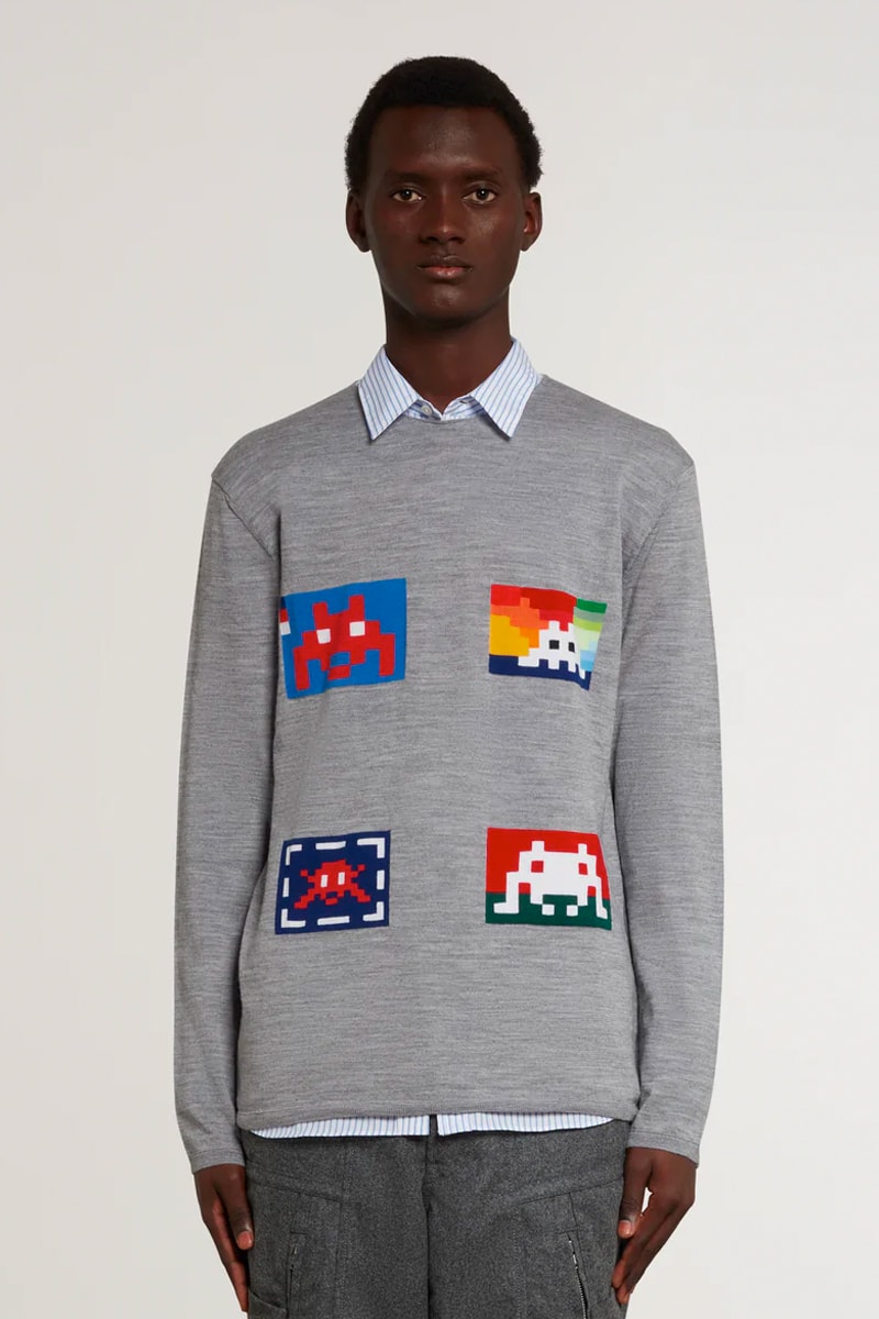COMME des GARÇONS SHIRT Taps Invader for Colorful Pixelated Pieces Fashion