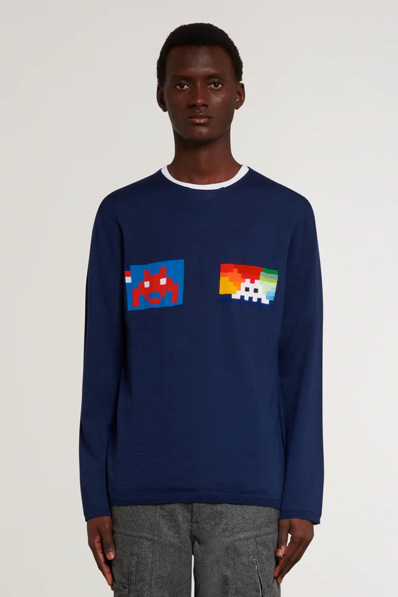 COMME des GARÇONS SHIRT Taps Invader for Colorful Pixelated Pieces Fashion