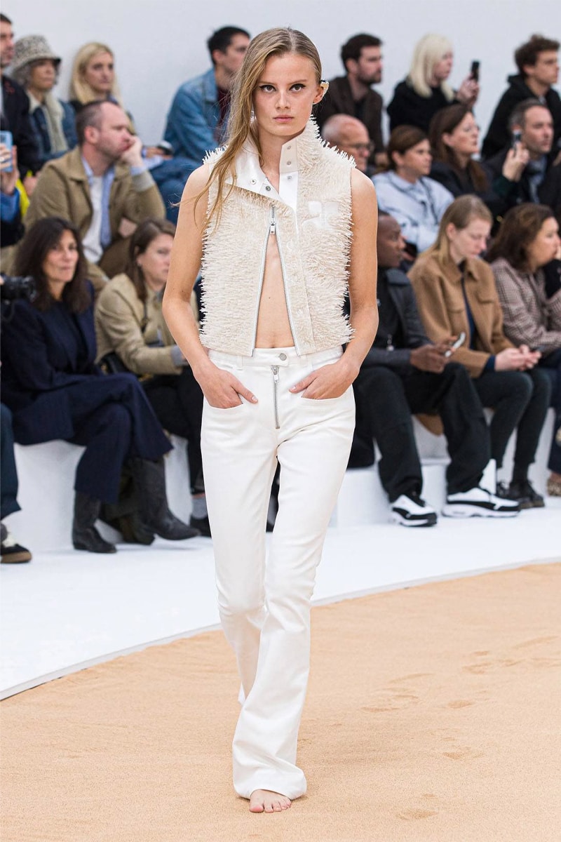 Courrèges SS23 Serves the Morning After Look on a Beach spring summer 2023 paris fashion week runway rave beach vibes bella hadid nicolas di felice rave belgian club