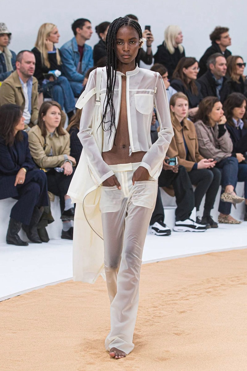 Courrèges SS23 Serves the Morning After Look on a Beach spring summer 2023 paris fashion week runway rave beach vibes bella hadid nicolas di felice rave belgian club