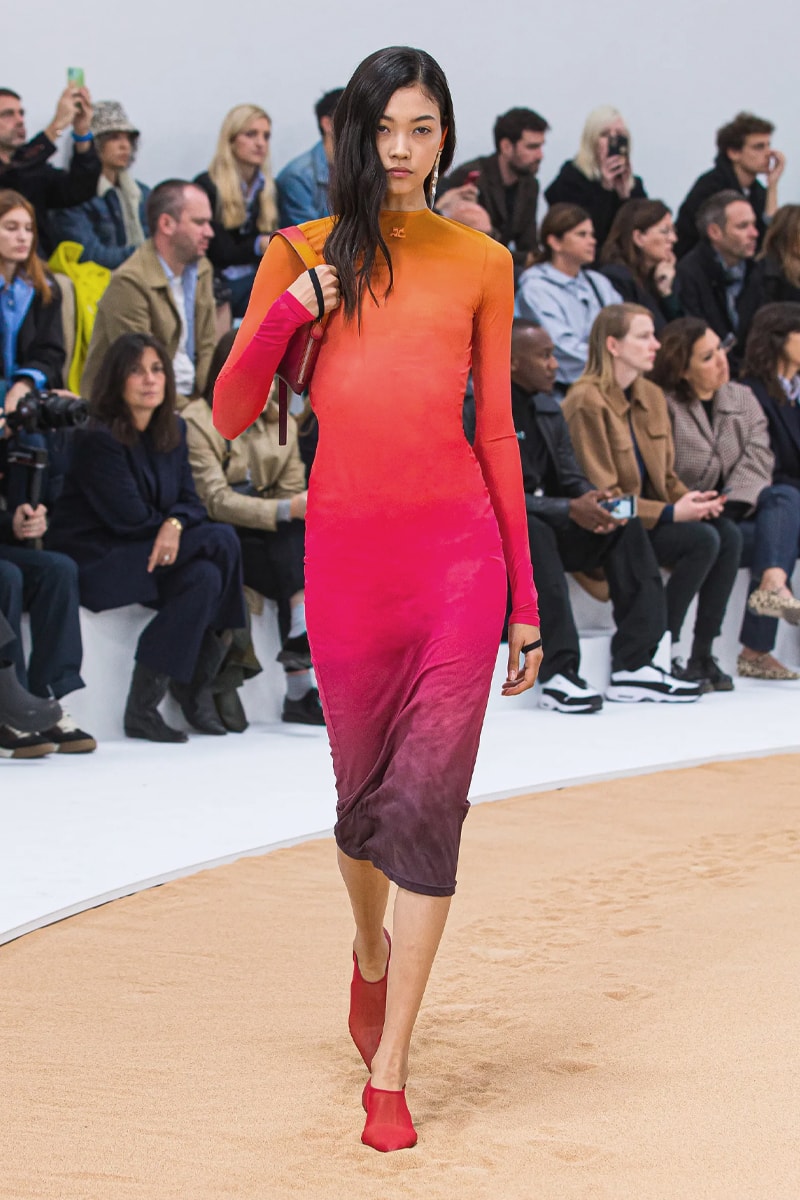 Courrèges SS23 Serves the Morning After Look on a Beach spring summer 2023 paris fashion week runway rave beach vibes bella hadid nicolas di felice rave belgian club