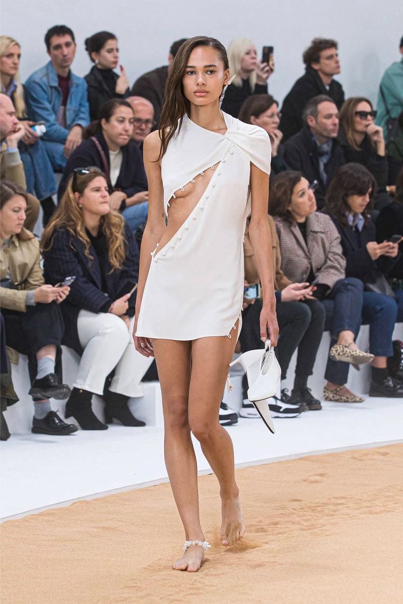 Courrèges SS23 Serves the Morning After Look on a Beach spring summer 2023 paris fashion week runway rave beach vibes bella hadid nicolas di felice rave belgian club