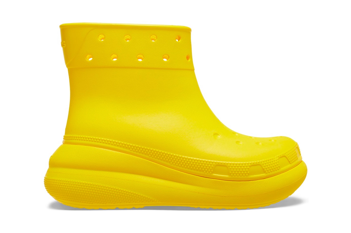 Crocs Crush Boot Balenciaga Copy Dupe Boots Black Bone Grass Green Fuchsia Fun Lemon Release Information