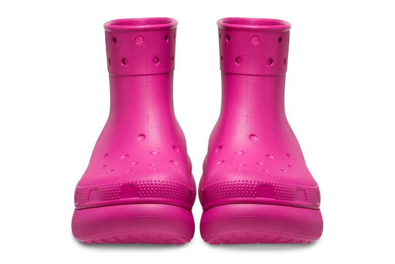 Crocs Crush Boot Balenciaga Copy Dupe Boots Black Bone Grass Green Fuchsia Fun Lemon Release Information