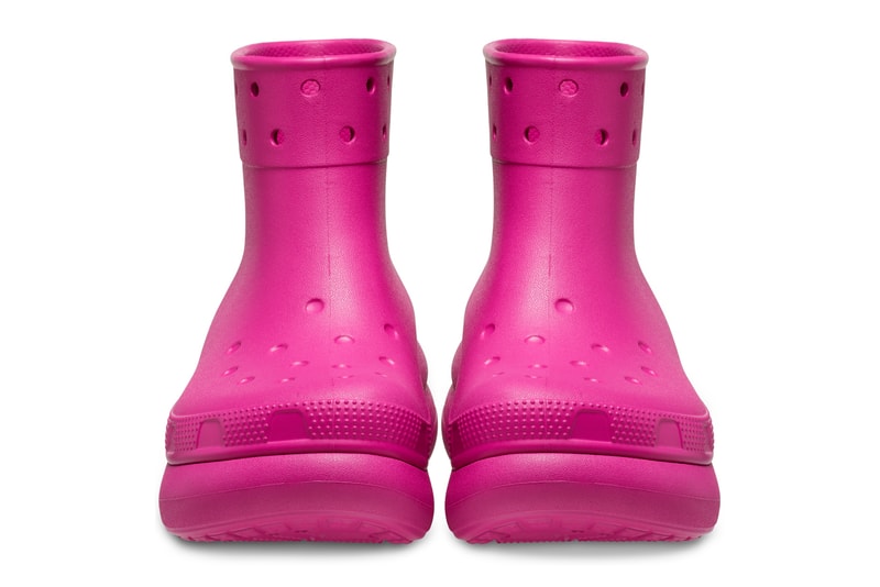 Crocs Crush Boot Balenciaga Copy Dupe Boots Black Bone Grass Green Fuchsia Fun Lemon Release Information