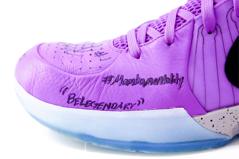 Devin Booker Auctions His Iconic Game Worn Nike Kobe 4 Protro Sneakers phoenix suns los angeles lakers nba basketball kobe bryant mamba mentality shoes be legendary