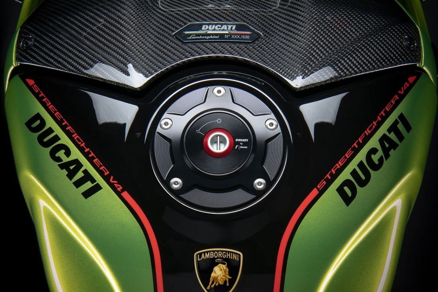 Ducati Lamborghini Street Fighter II V4 huracan sto panigale 23 verde citrea arancio dac limited edition numbered 630 63 release info date price