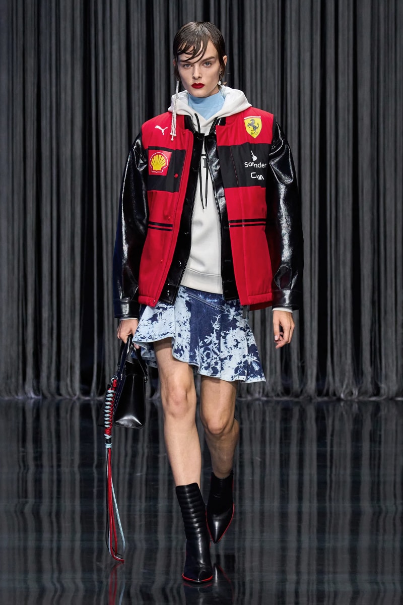 Ferrari Takes a Third Victory Lap Around the Fashion Circuit With SS23 Collection spring/summer 2023 milan fashion week race car teatro lirico juventus italian lvmh rocco iannone
