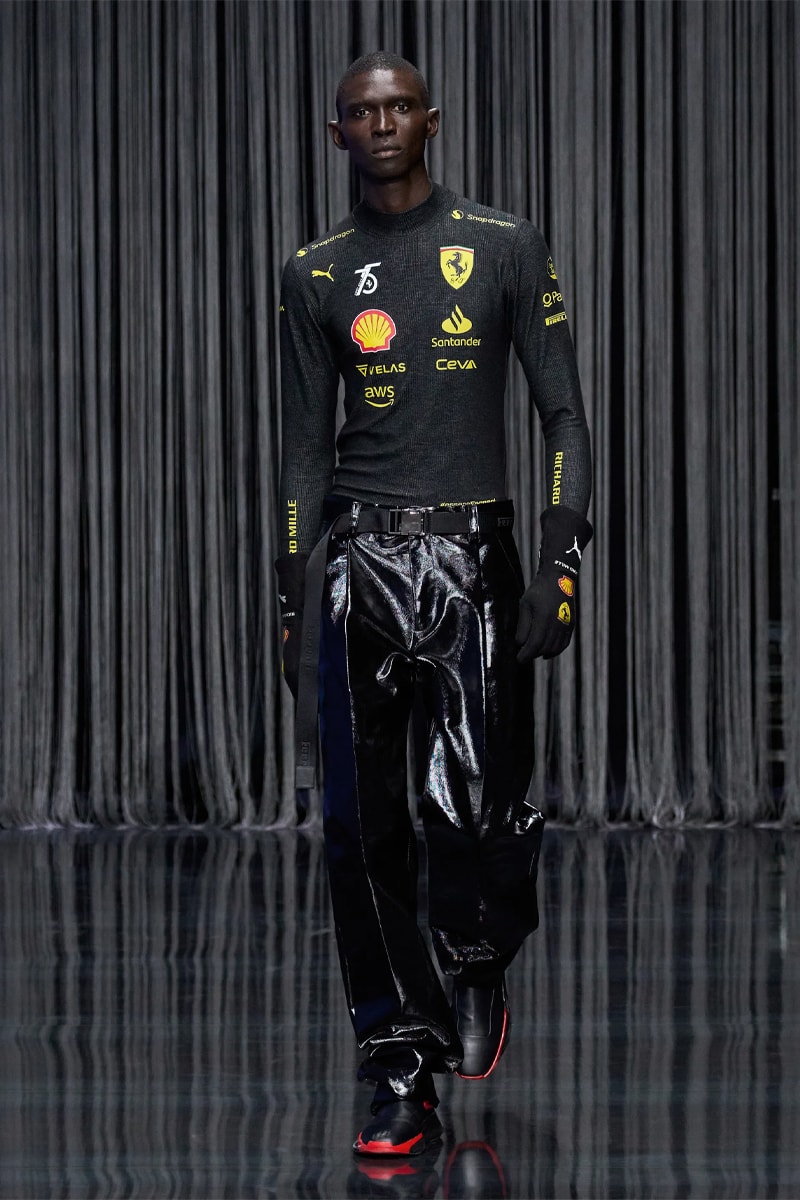 Ferrari Takes a Third Victory Lap Around the Fashion Circuit With SS23 Collection spring/summer 2023 milan fashion week race car teatro lirico juventus italian lvmh rocco iannone