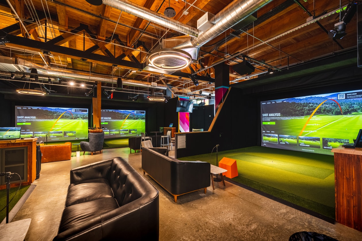 Five Iron Golf Trackman Simulator Golf Indoor Golfing Virtual Turf Long Drive Closest to the pin Flagship Herald Square Event Space Parties Chicago New York City Las Vegas Philadelphia Baltimore Pittsburgh Washington D.C. Seattle