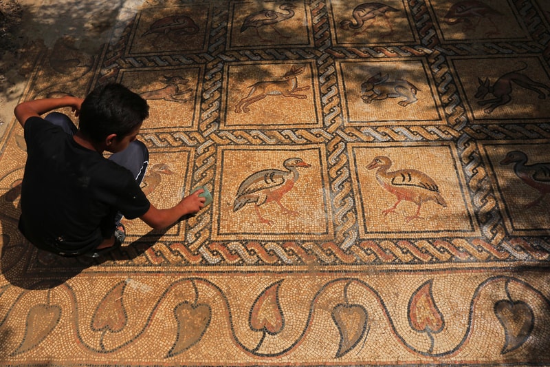 Gaza Farmer Unearths Byzantine Mosaic Art Palestine