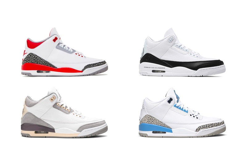 GOAT Air Jordan 3 Retro Models Silhouettes Michael Jordan Fragment Design A Ma Maniére Fire Red Release Date "Raised by Women" Cool Grey 88 Infrared 23