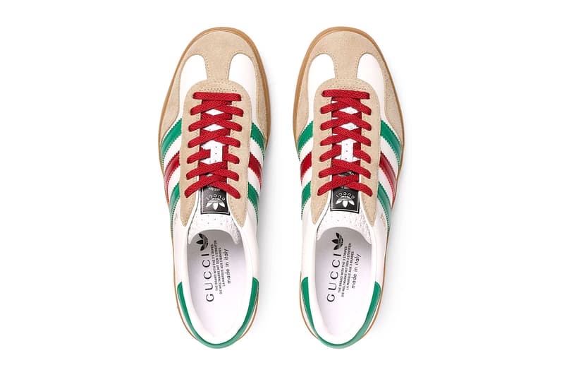 Gucci x adidas Gazelle White Leather Oatmeal Suede Green Red Three Stripes Brown Black Square G Alessandro Michele Exquisite Drop