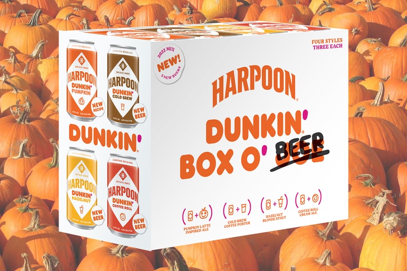 harpoon brewery dunkin donuts pumpkin ale coffee roll cold brew hazelnut stout porter where to buy store list flavor