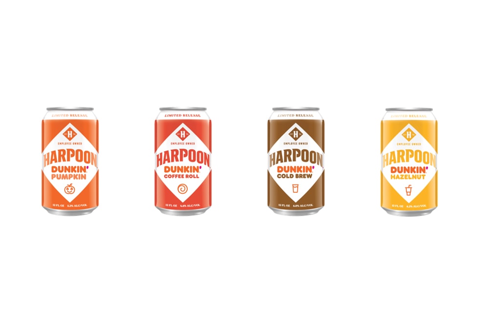 harpoon brewery dunkin donuts pumpkin ale coffee roll cold brew hazelnut stout porter where to buy store list flavor