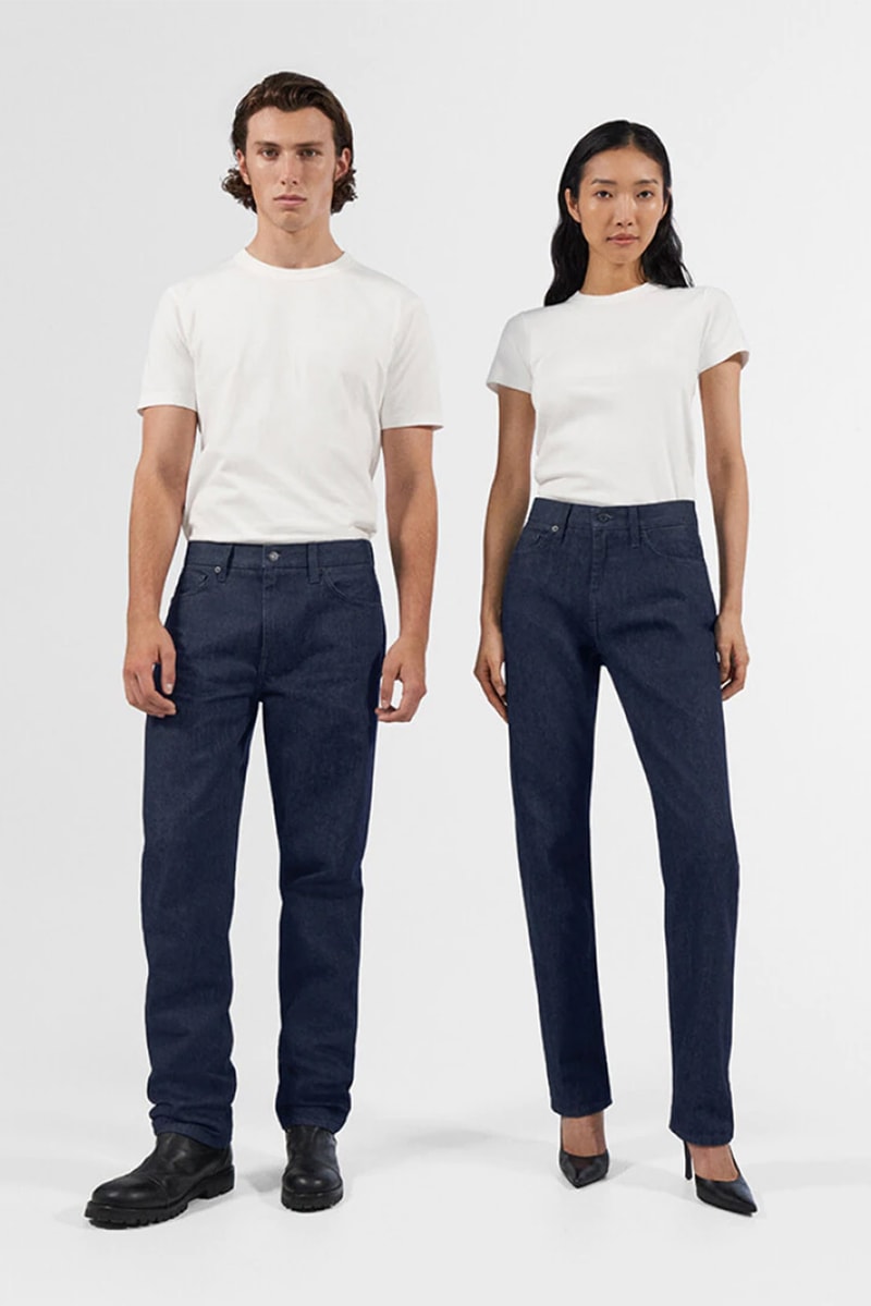 UNIQLO Helmut Lang classic jeans minimal refined recycled organic cotton white black dark navy release info date price
