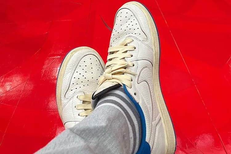 Hiroshi Fujiwara Spotted in Unreleased fragment design x Travis Scott x Air Jordan 1 Low OG Colorway