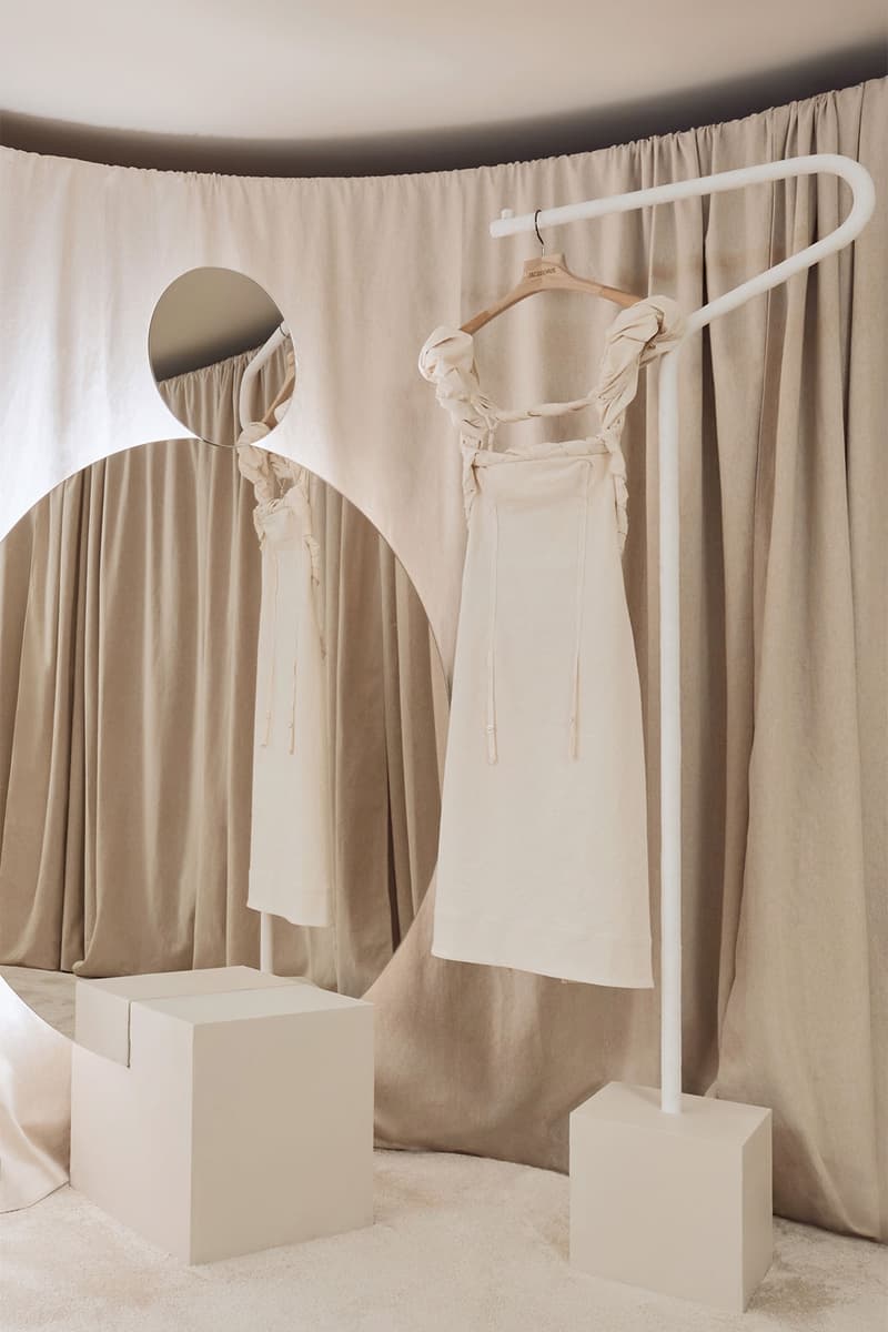 Jacquemus First-Ever Boutique Paris 58 Avenue Montaigne La Boutique Montaigne milan pop up concept space two story SImon porte le papier pierre cardin giacometti news info