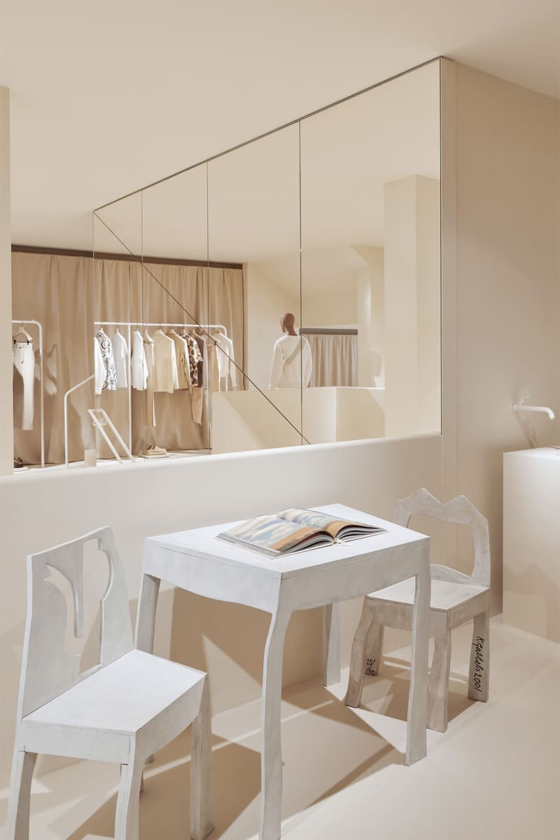 Jacquemus First-Ever Boutique Paris 58 Avenue Montaigne La Boutique Montaigne milan pop up concept space two story SImon porte le papier pierre cardin giacometti news info