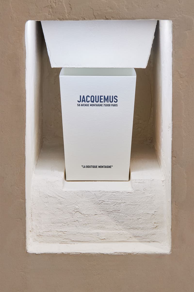 Jacquemus First-Ever Boutique Paris 58 Avenue Montaigne La Boutique Montaigne milan pop up concept space two story SImon porte le papier pierre cardin giacometti news info