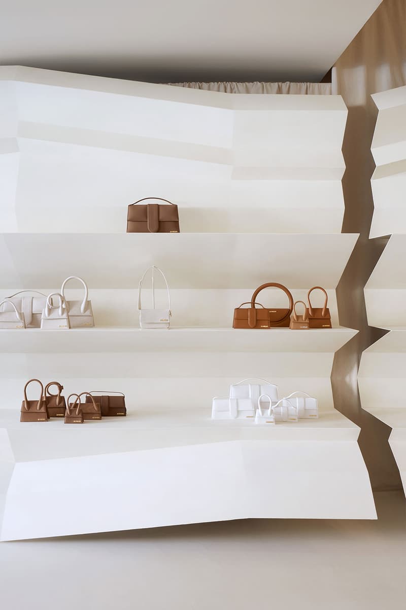 Jacquemus First-Ever Boutique Paris 58 Avenue Montaigne La Boutique Montaigne milan pop up concept space two story SImon porte le papier pierre cardin giacometti news info