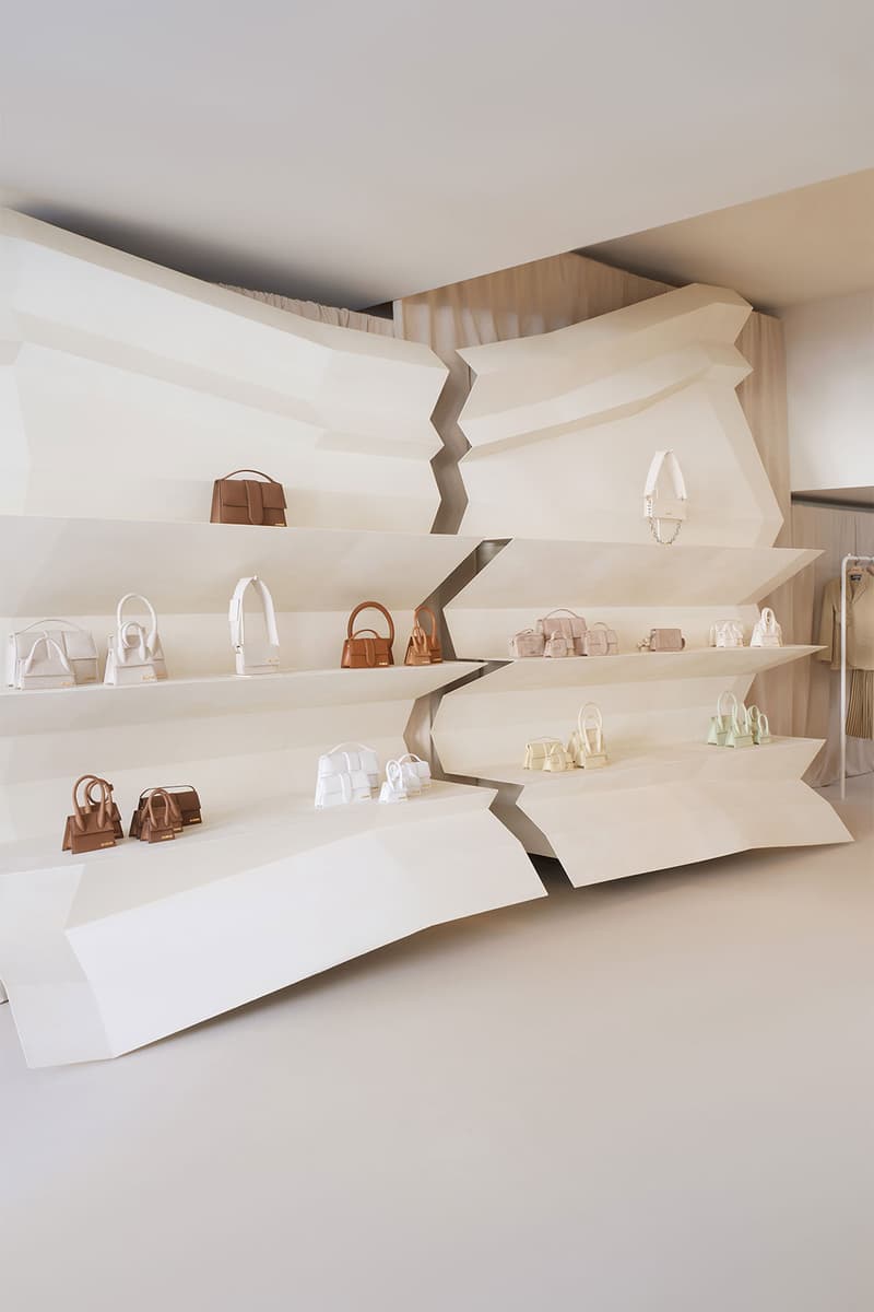 Jacquemus First-Ever Boutique Paris 58 Avenue Montaigne La Boutique Montaigne milan pop up concept space two story SImon porte le papier pierre cardin giacometti news info