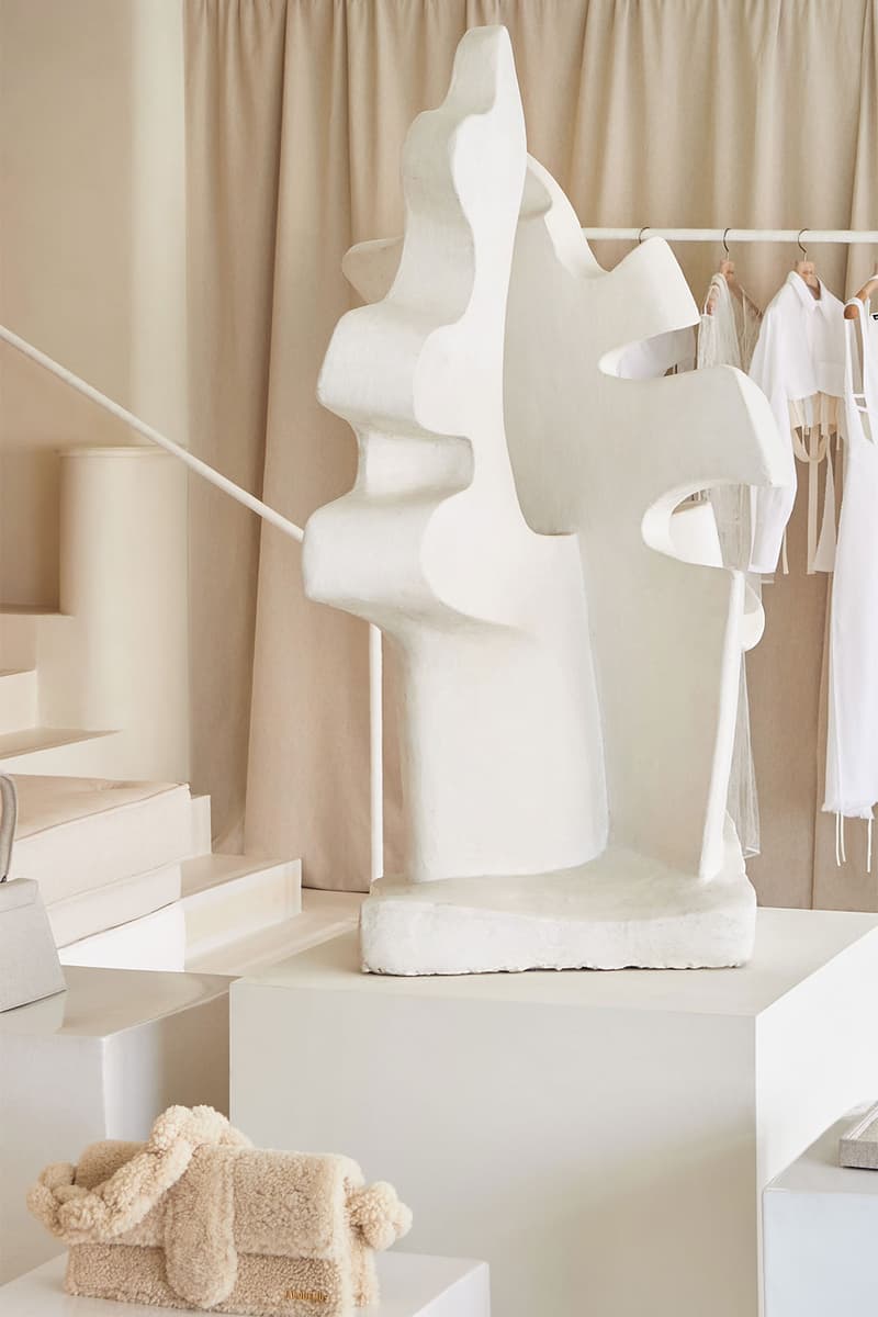 Jacquemus First-Ever Boutique Paris 58 Avenue Montaigne La Boutique Montaigne milan pop up concept space two story SImon porte le papier pierre cardin giacometti news info