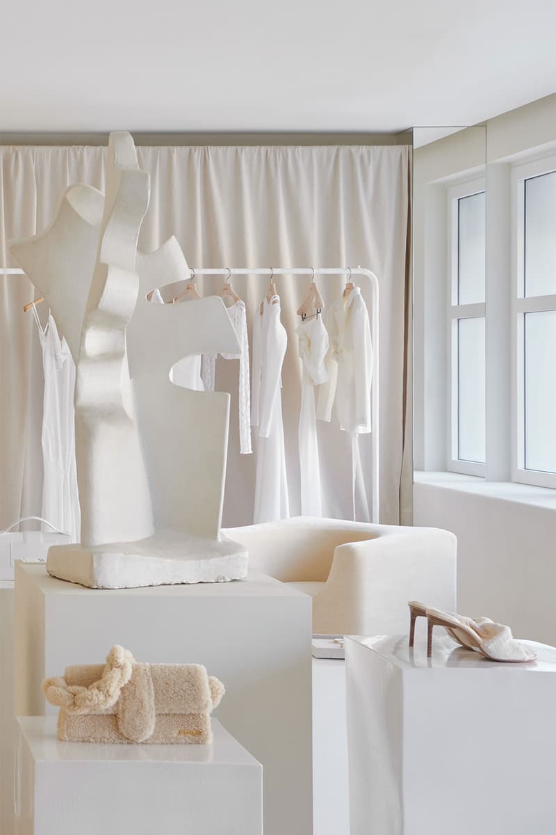 Jacquemus First-Ever Boutique Paris 58 Avenue Montaigne La Boutique Montaigne milan pop up concept space two story SImon porte le papier pierre cardin giacometti news info