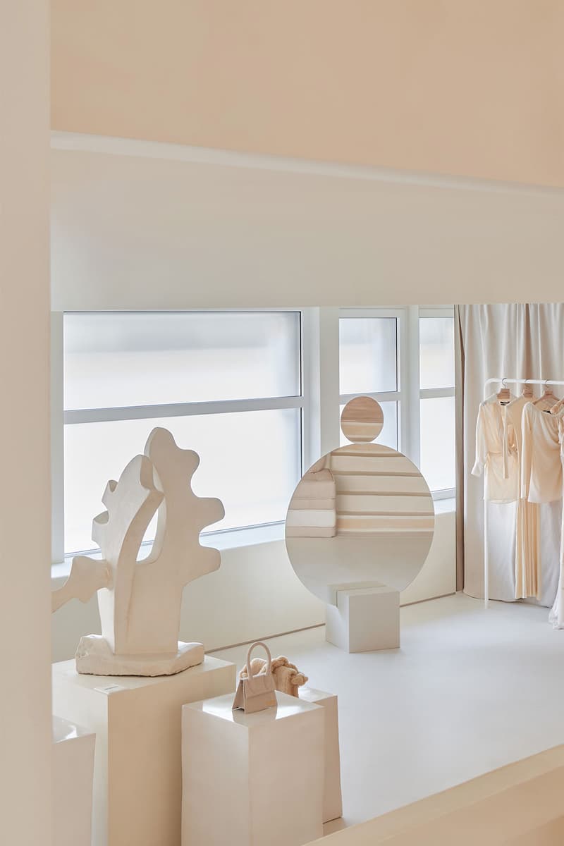 Jacquemus First-Ever Boutique Paris 58 Avenue Montaigne La Boutique Montaigne milan pop up concept space two story SImon porte le papier pierre cardin giacometti news info