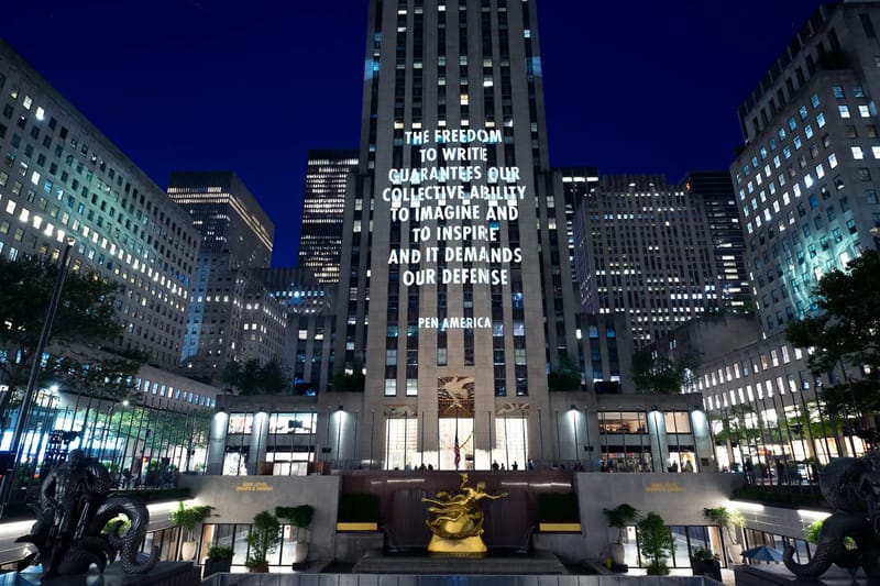 Jenny Holzer Unveils Massive Outdoor Installation at the Rockefeller Center