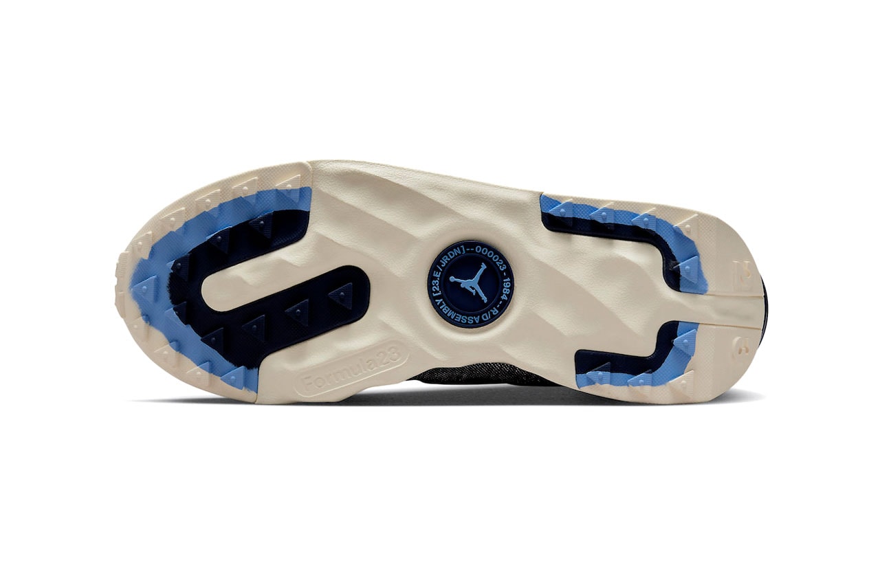 Air Jordan Brand Granville Pro Sneaker Midnight Navy University Blue Mesh Overlayes Suede Jordan System 23 Coconut Milk