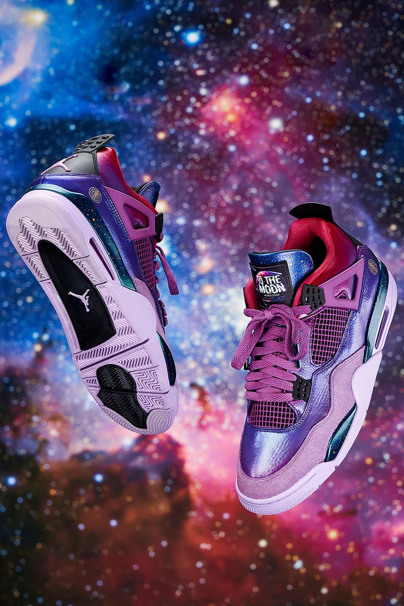 kid cudi custom air jordan 4 man on the moon photos galaxy patterns 