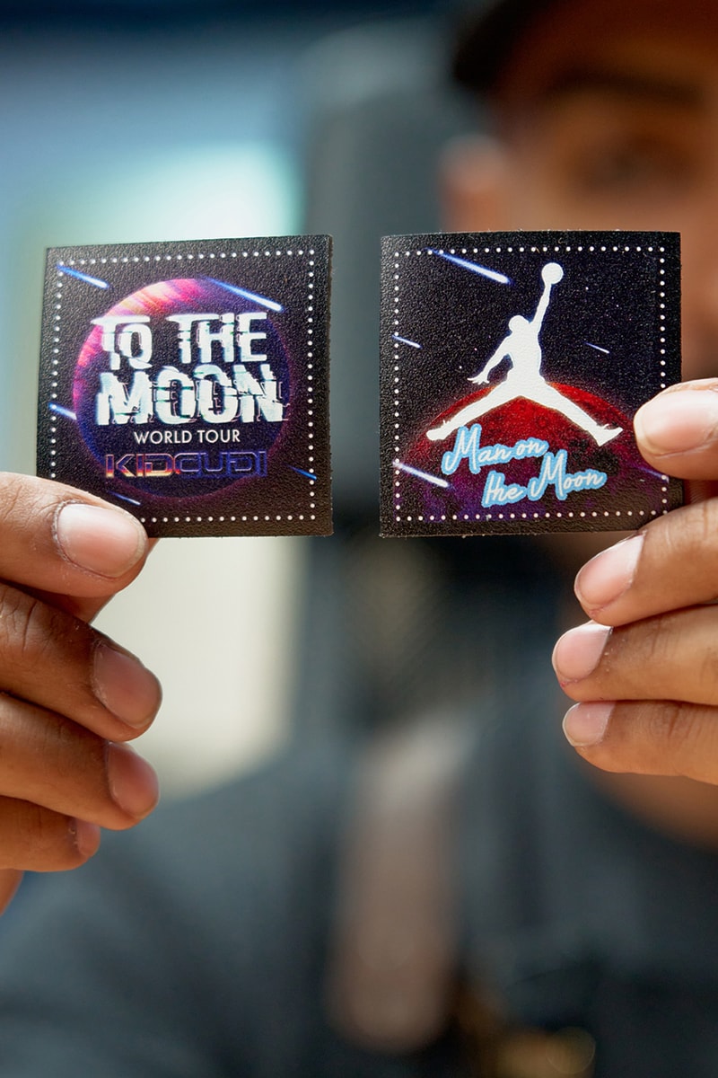 kid cudi custom air jordan 4 man on the moon photos galaxy patterns 