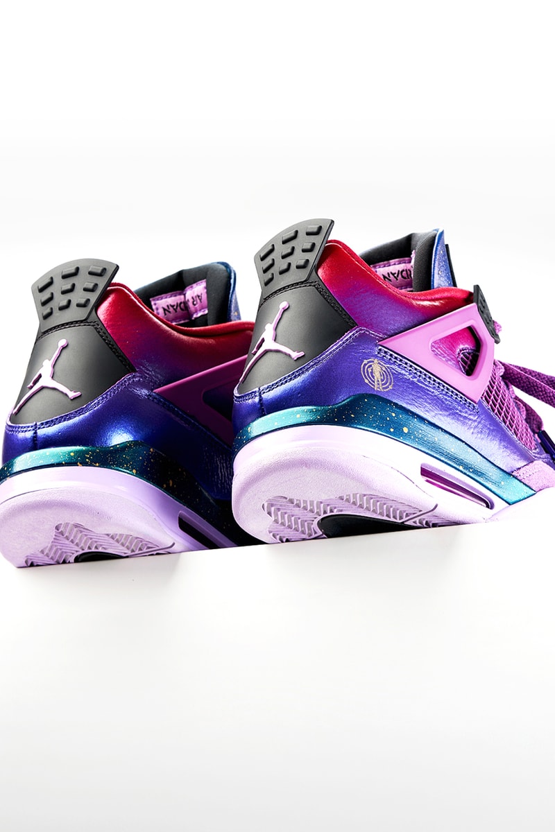 kid cudi custom air jordan 4 man on the moon photos galaxy patterns 