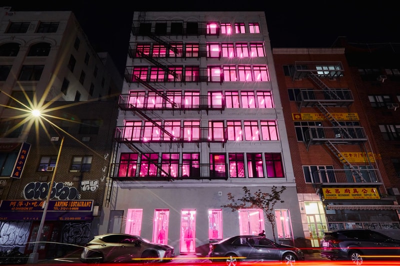 Maison Valentino Installation at HBX pink pink pp collection Pierpaolo Piccioli clothing sneakers apparel retail new york nyc 