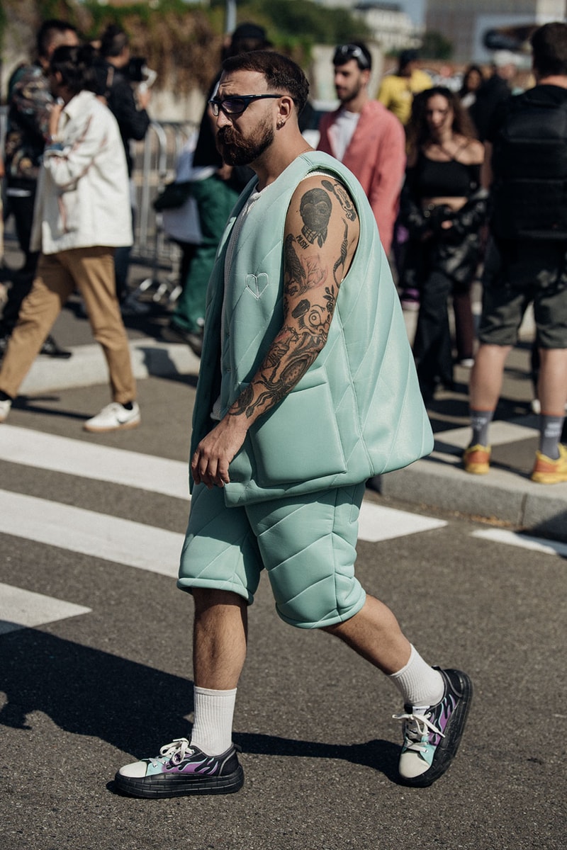 Milan Fashion Week Street Style Spring Summer 2023 SS23 prada bottega veneta jil sander diesel dolce gabanna kim kardashian