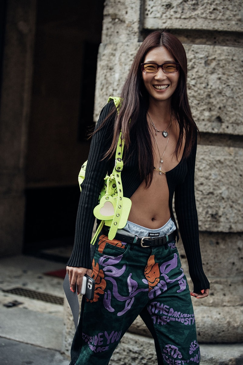 Milan Fashion Week Street Style Spring Summer 2023 SS23 prada bottega veneta jil sander diesel dolce gabanna kim kardashian