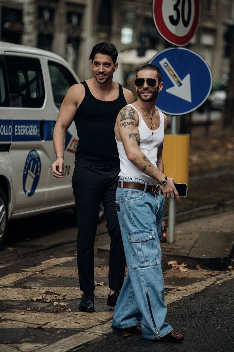 Milan Fashion Week Street Style Spring Summer 2023 SS23 prada bottega veneta jil sander diesel dolce gabanna kim kardashian