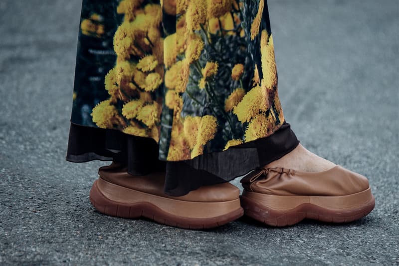 Here Are the Biggest Street Style Footwear Trends at Milan Fashion Week SS23 balenciaga asics nike foamposite comme des garcon mules clogs bottega rain boots crocks mule