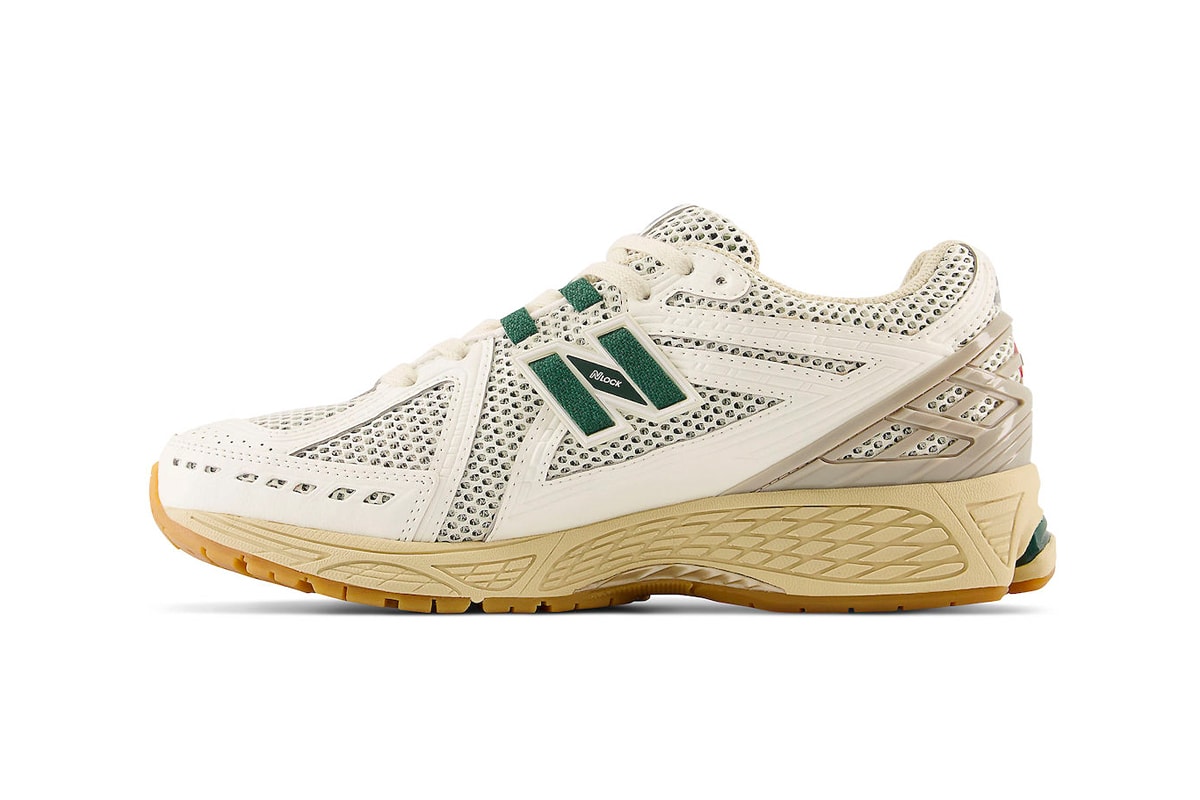 New Balance 1906R Surfaces in a White and Green Colorway Release info M1906RQ sneakers shoes gum sole