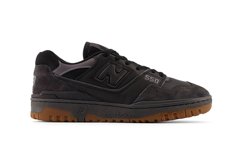 New Balance 550 "Black Gum" Has Surfaced BB550BGU sleek all black basketaball low top nb 